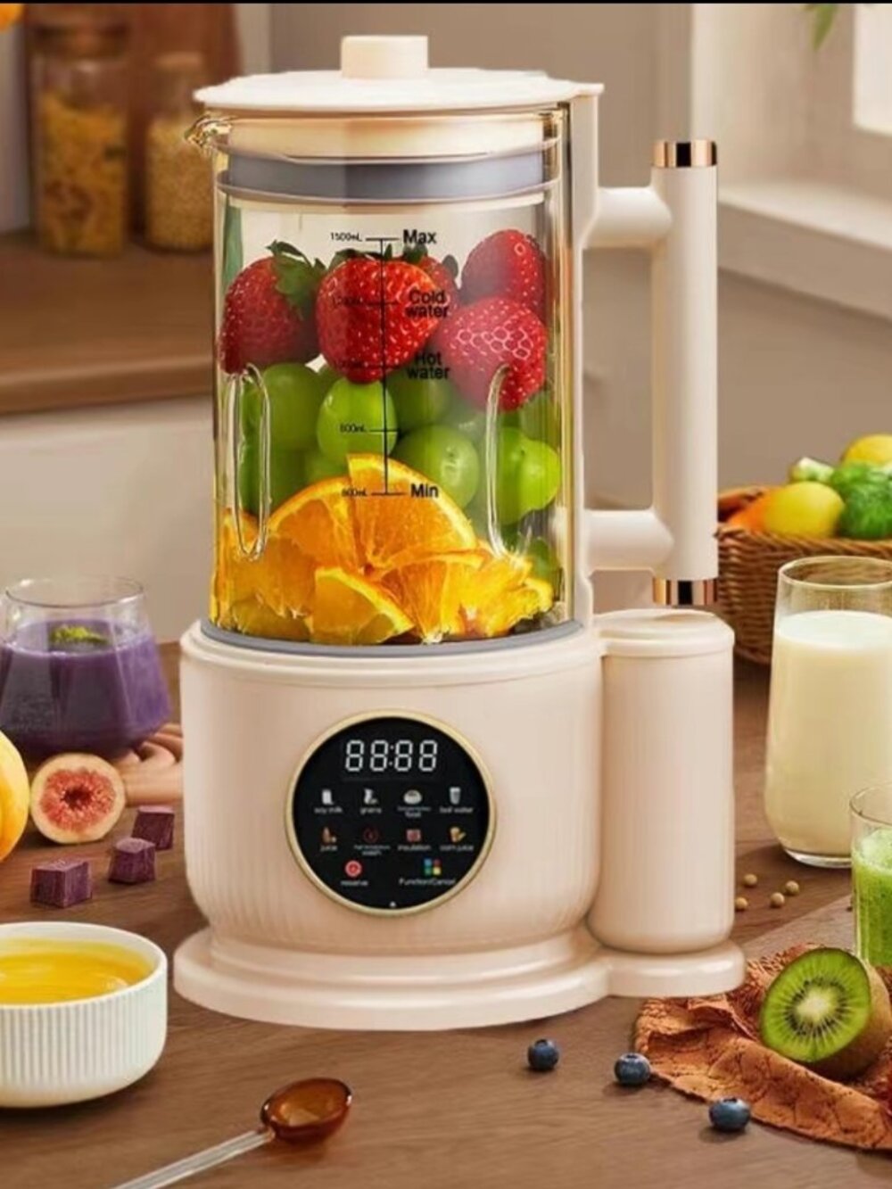 NEW 1500ml Clear Multifunctional Electric Juicer, Food Processor